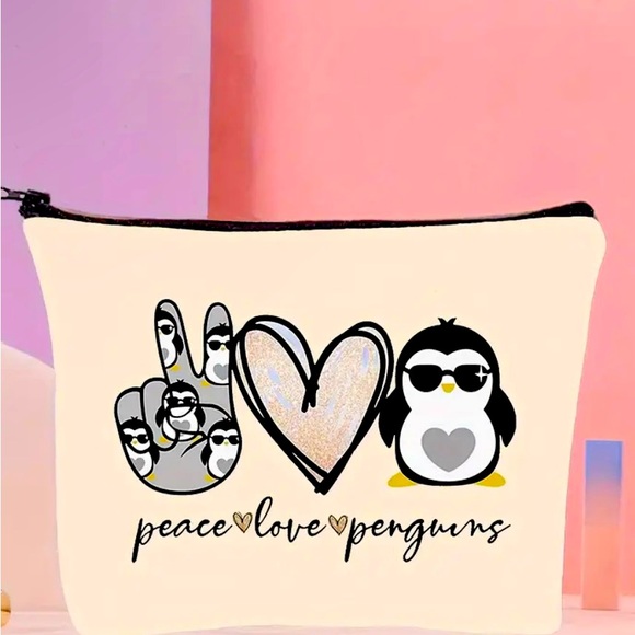 PENGUIN MAKEUP BAGS  NEW CHOICE OF DESIGN  2 SIDED ZIPPER TOP 4 DESIGNS - Picture 13 of 14